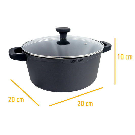 Casseruola alta con coperchio in vetro