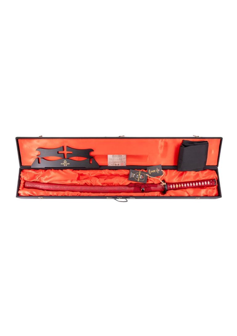 Katana KURO KAMI Benibana "Fiore Cremisi" in Damasco 104cm