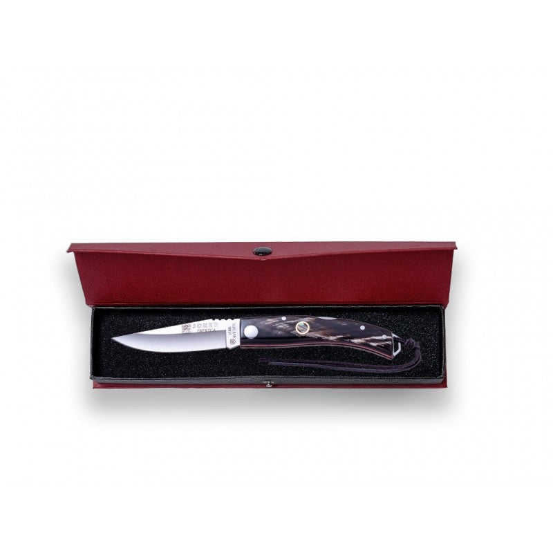 Coltello tascabile in corno di bufalo e madreperla 7,5cm