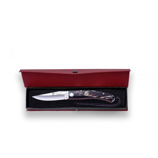 Coltello tascabile in corno di bufalo e madreperla 7,5cm